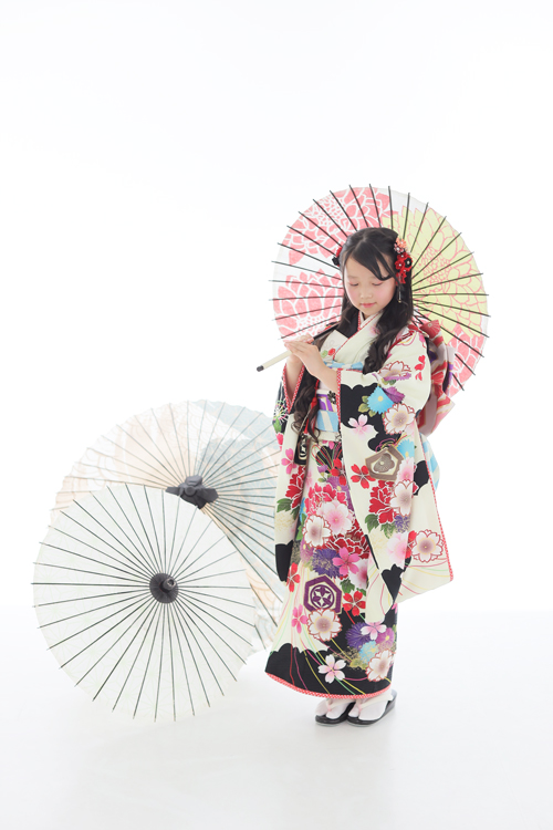 ハーフ成人-女の子-和傘
