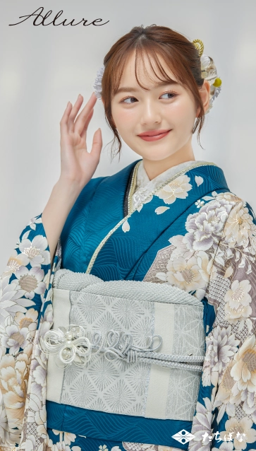 加藤 栞 ×Allure（アリュール）の振袖-青|成人記念の新作振袖ご紹介　AL-217