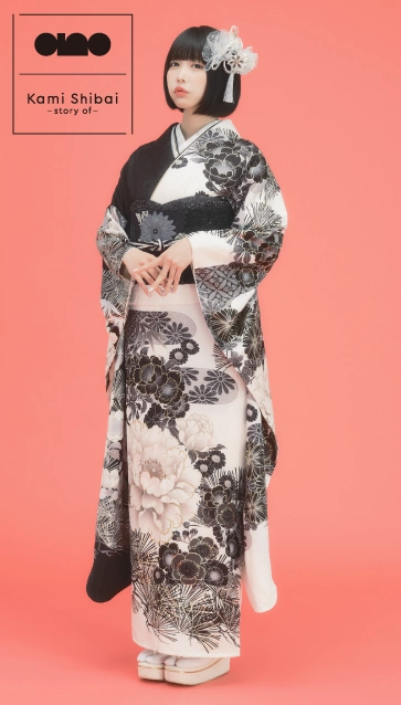 “Kami Shibai-story of- ano”の振袖-白黒｜成人記念の新作振袖ご紹介　ANO-304