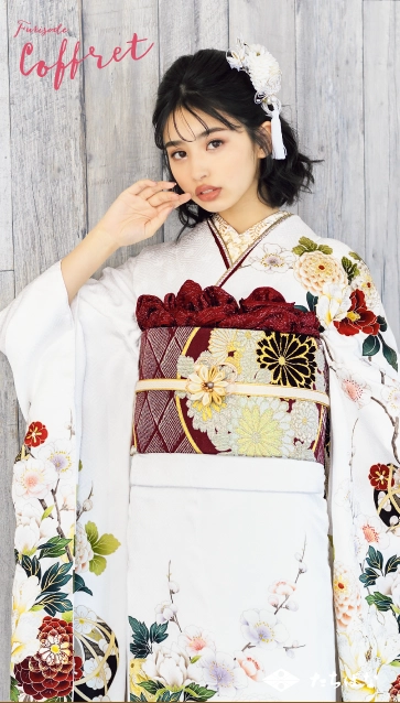 “谷田ラナ × Coffret”の振袖-白｜成人記念の新作振袖ご紹介　CF-509
