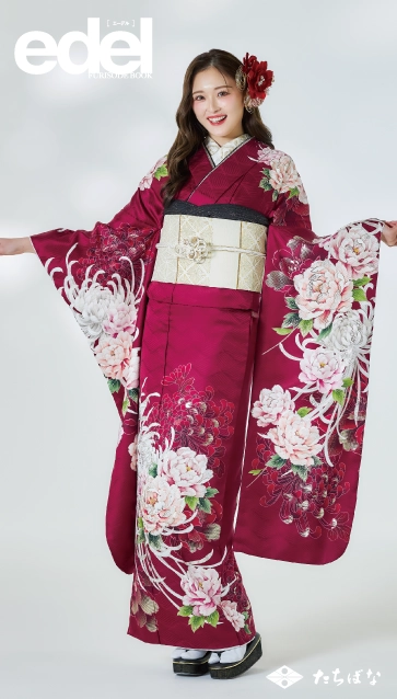 “Edel×古川優奈（ゆうちゃみ）”の振袖-赤｜成人記念の新作振袖ご紹介　E-610