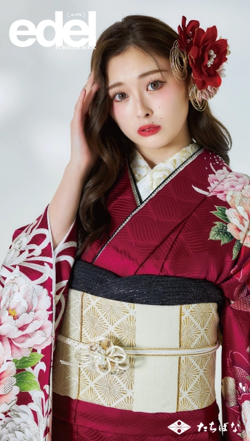 “Edel×古川優奈（ゆうちゃみ）”の振袖-赤｜成人記念の新作振袖ご紹介　E-610