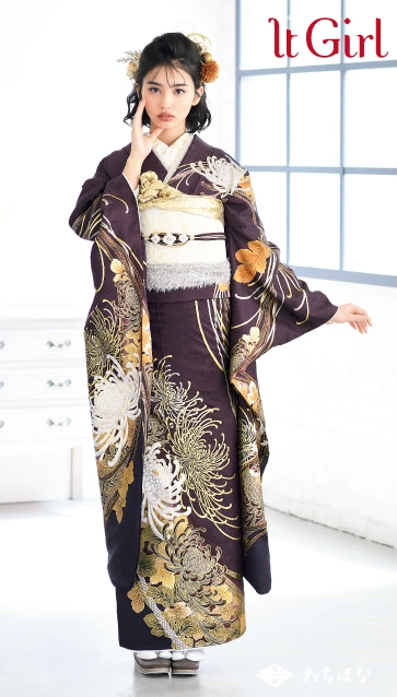 “谷田ラナ × It Girl”の振袖-茶｜成人記念の新作振袖ご紹介　IT-2513