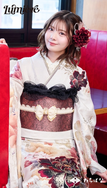 “星乃夢奈×Lumiere”の振袖-ピンクベージュ｜成人記念の新作振袖ご紹介　LF-06