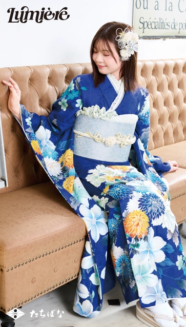 “星乃夢奈×Lumiere”の振袖-青｜成人記念の新作振袖ご紹介　LF-07