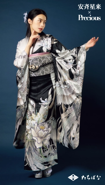 安斉星来×Precious-黒シルバー|ハタチ記念の新作振袖ご紹介　AS-17