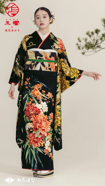 玉響×髙石あかり-黒|ハタチ記念の新作振袖ご紹介　TA-807