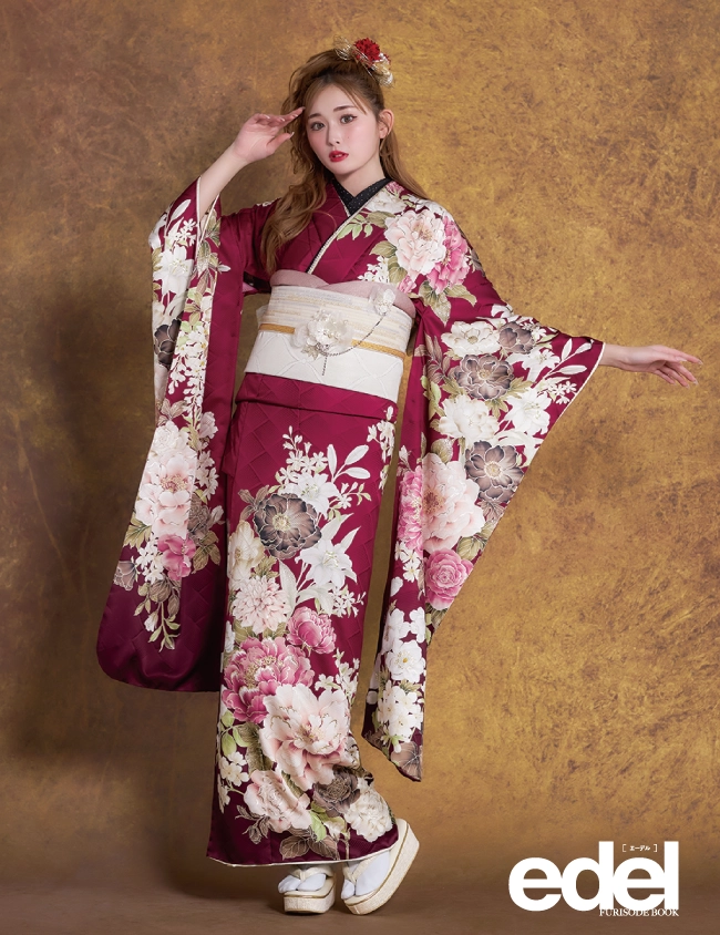 赤の振袖 エーデル ｜E-612