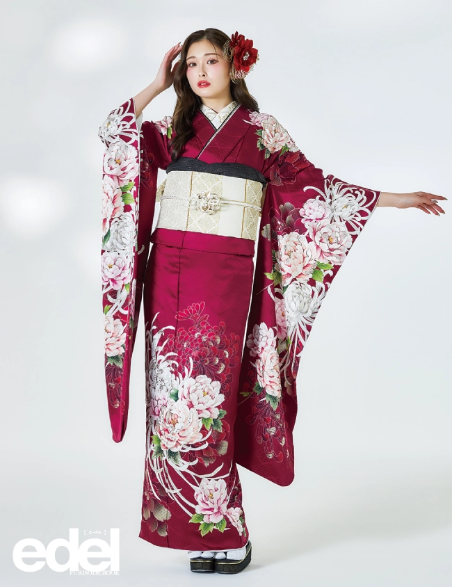 赤の振袖 エーデル ｜E-610