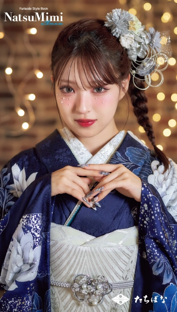 MINAMIちゃん着用“NatsuMimi”の振袖-紫|ハタチ記念の新作振袖ご紹介　NAT-212