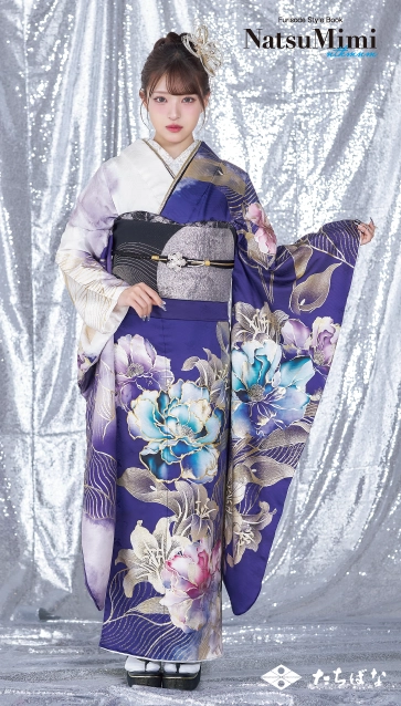 MINAMIちゃん着用“NatsuMimi”の振袖-紫|ハタチ記念の新作振袖ご紹介　NAT-214