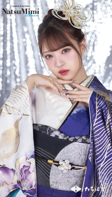 MINAMIちゃん着用“NatsuMimi”の振袖-紫|ハタチ記念の新作振袖ご紹介　NAT-214