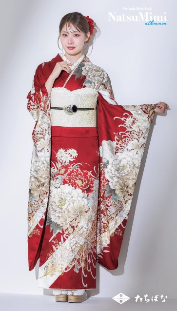 なつみちゃん着用“NatsuMimi”の振袖-赤|ハタチ記念の新作振袖ご紹介　NAT-217