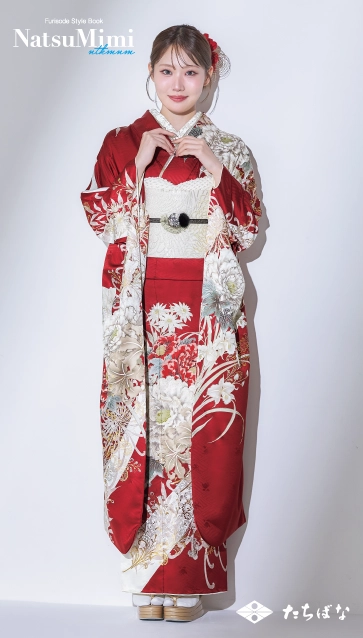 なつみちゃん着用“NatsuMimi”の振袖-赤|ハタチ記念の新作振袖ご紹介　NAT-217