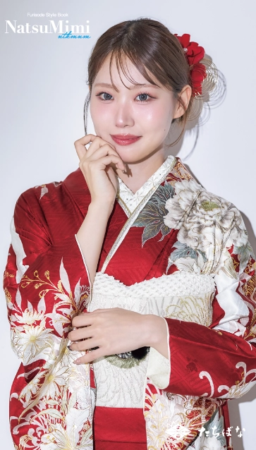 なつみちゃん着用“NatsuMimi”の振袖-赤|ハタチ記念の新作振袖ご紹介　NAT-217