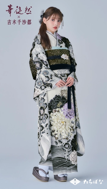 吉木千沙都×華徒然-白|ハタチ記念の新作振袖ご紹介　HT-211