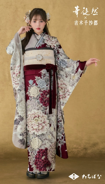 吉木千沙都×華徒然-赤|ハタチ記念の新作振袖ご紹介　HT-232