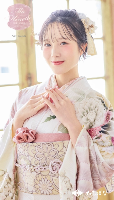Ma Minette×本田紗来の振袖-白|ハタチ記念の新作振袖ご紹介　MAF-701
