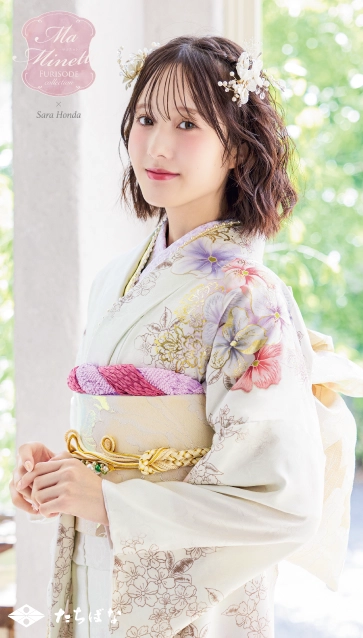 Ma Minette×本田紗来の振袖-白|ハタチ記念の新作振袖ご紹介　MAF-702