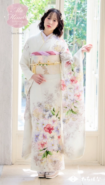 Ma Minette×本田紗来の振袖-白|ハタチ記念の新作振袖ご紹介　MAF-702