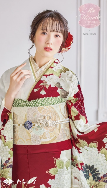 Ma Minette×本田紗来の振袖-赤|ハタチ記念の新作振袖ご紹介　MAF-703