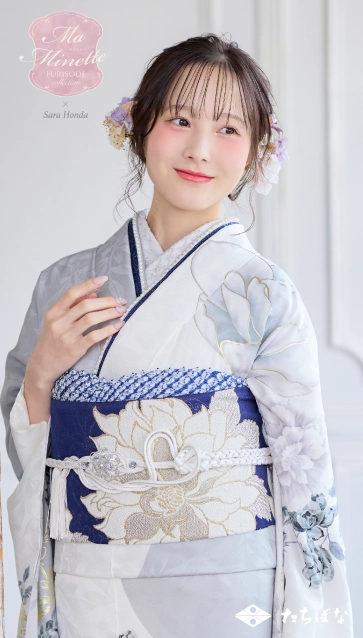 Ma Minette×本田紗来の振袖-グレー|ハタチ記念の新作振袖ご紹介　MAF-705