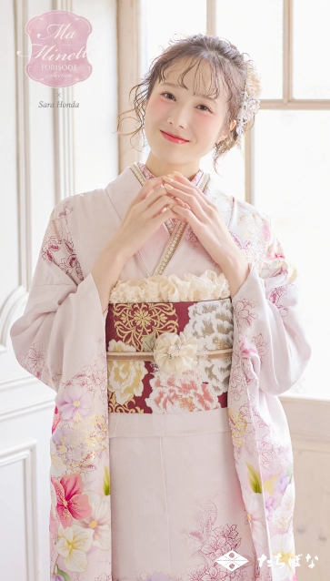 Ma Minette×本田紗来の振袖-ピンク|ハタチ記念の新作振袖ご紹介　MAF-706