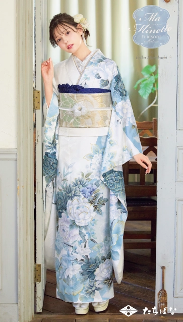 Ma Minette×村上愛花の振袖-水色|ハタチ記念の新作振袖ご紹介　MAF-708