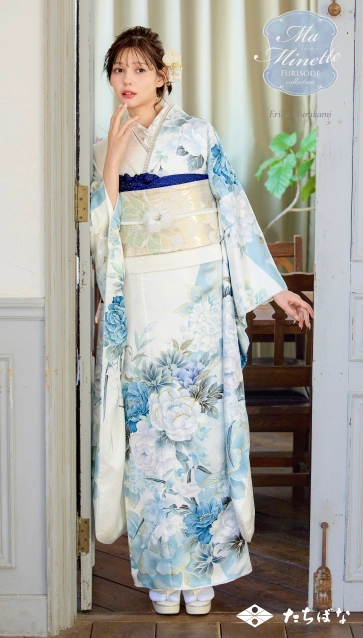 Ma Minette×村上愛花の振袖-水色|ハタチ記念の新作振袖ご紹介　MAF-708