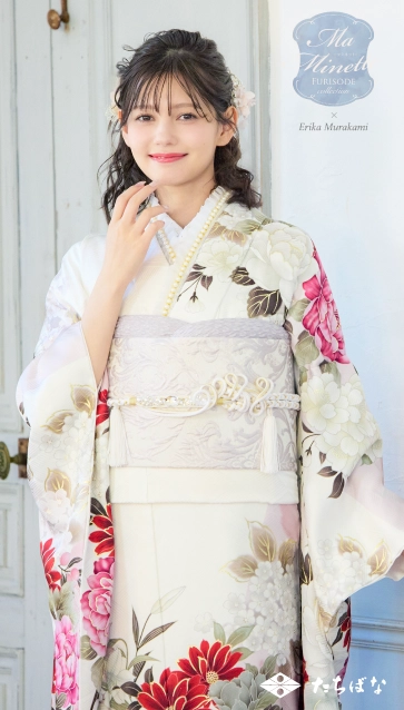 Ma Minette×村上愛花の振袖-白|ハタチ記念の新作振袖ご紹介　MAF-709