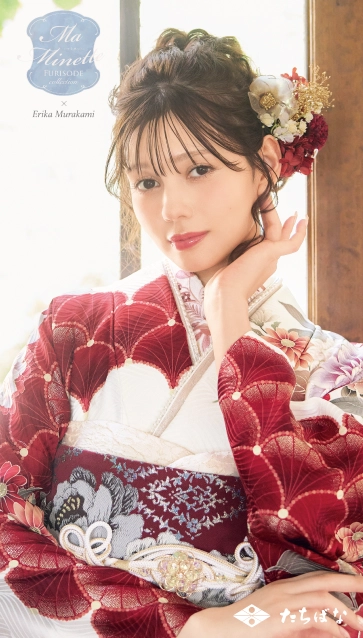 Ma Minette×村上愛花の振袖-白赤|ハタチ記念の新作振袖ご紹介　MAF-710