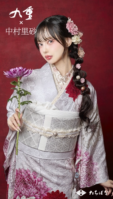 九重 × 中村里砂の振袖-白|成人記念の新作振袖ご紹介　RN-611