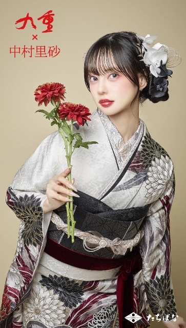 九重 × 中村里砂の振袖-白|成人記念の新作振袖ご紹介　RN-621