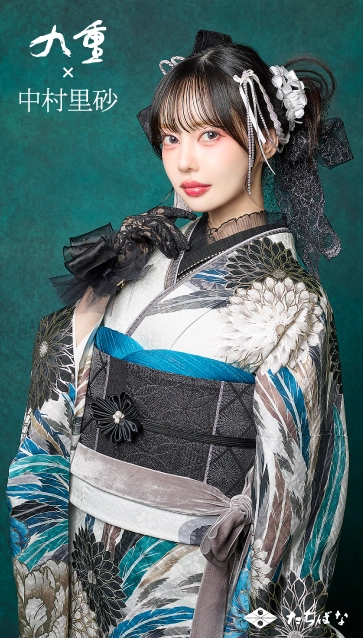 九重 × 中村里砂の振袖-白|成人記念の新作振袖ご紹介　RN-623