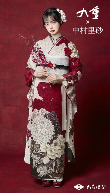 九重 × 中村里砂の振袖-ピンクベージュ|成人記念の新作振袖ご紹介　RN-632