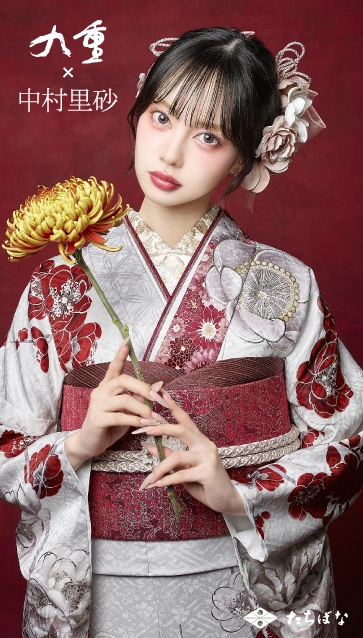 九重 × 中村里砂の振袖-グレー|成人記念の新作振袖ご紹介　RN-641