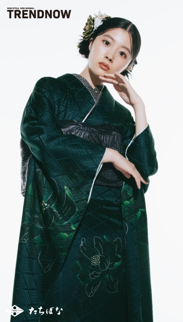 川床明日香 ×TRENDNOW（トレンドナウ）の振袖-緑|ハタチ記念の新作振袖ご紹介　TN-261