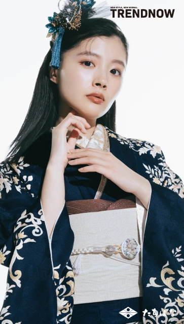 川床明日香 ×TRENDNOW（トレンドナウ）の振袖-紺|ハタチ記念の新作振袖ご紹介　TN-265