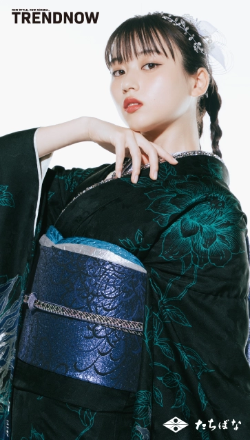 菊池日菜子 ×TRENDNOW(トレンドナウ)の振袖-黒|ハタチ記念の新作振袖ご紹介 TN-266