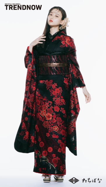 菊池日菜子 ×TRENDNOW（トレンドナウ）の振袖-黒|ハタチ記念の新作振袖ご紹介　TN-267