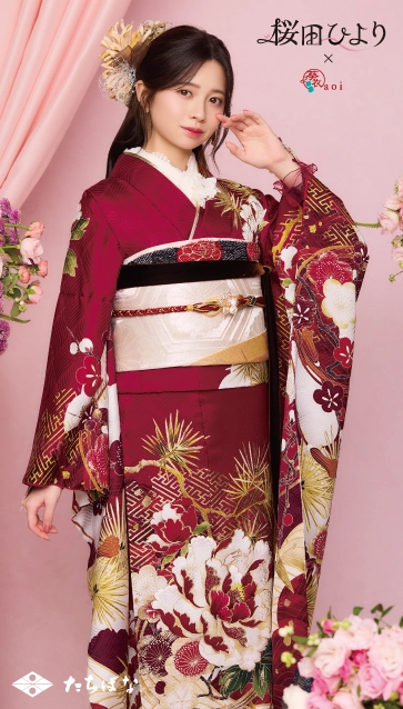 桜田ひより × aoi（葵衣）-赤|ハタチ記念の新作振袖ご紹介　aoi-034