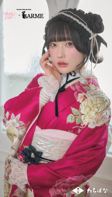 きゅるして×LARME（ラルム）の振袖-赤ピンク|ハタチ記念の新作振袖ご紹介　KYU-001