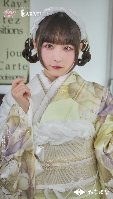 きゅるして×LARME（ラルム）の振袖-黄|ハタチ記念の新作振袖ご紹介　KYU-008