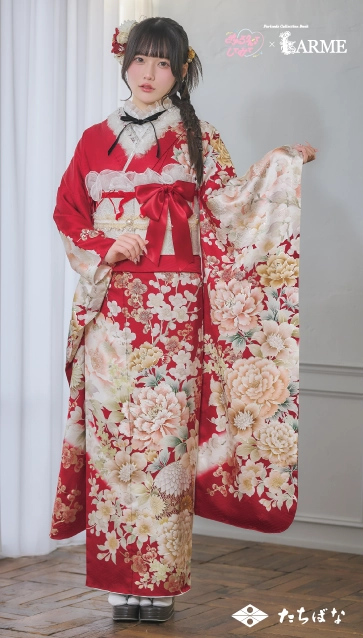きゅるして×LARME（ラルム）の振袖-赤|ハタチ記念の新作振袖ご紹介　KYU-009