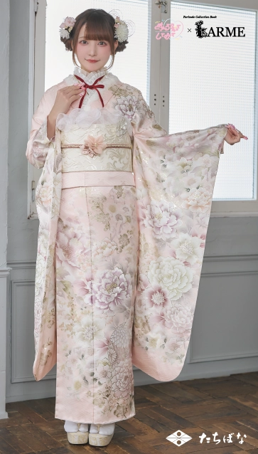 きゅるして×LARME（ラルム）の振袖-ピンク|ハタチ記念の新作振袖ご紹介　KYU-010
