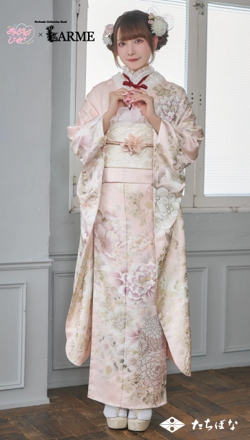 きゅるして×LARME（ラルム）の振袖-ピンク|ハタチ記念の新作振袖ご紹介　KYU-010