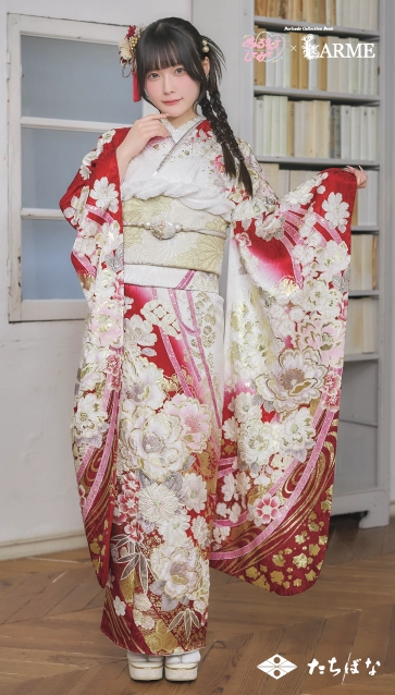 きゅるして×LARME（ラルム）の振袖-赤|ハタチ記念の新作振袖ご紹介　KYU-013