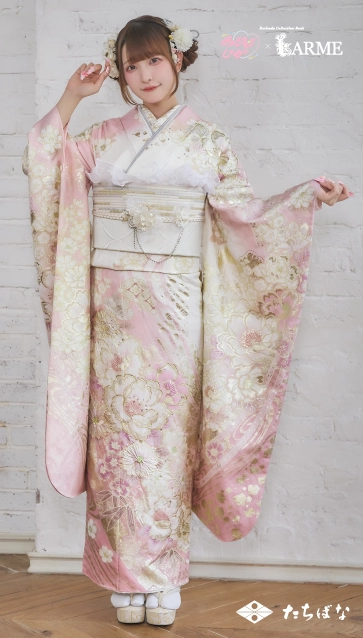 きゅるして×LARME（ラルム）の振袖-ピンク|ハタチ記念の新作振袖ご紹介　KYU-014