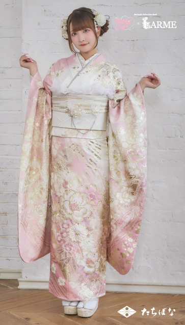 きゅるして×LARME（ラルム）の振袖-ピンク|ハタチ記念の新作振袖ご紹介　KYU-014