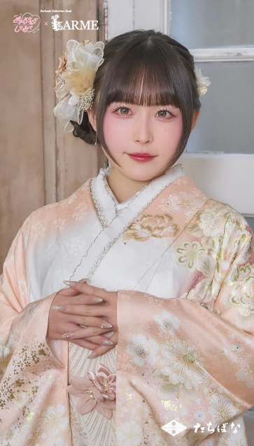 きゅるして×LARME（ラルム）の振袖-ピンク|ハタチ記念の新作振袖ご紹介　KYU-016